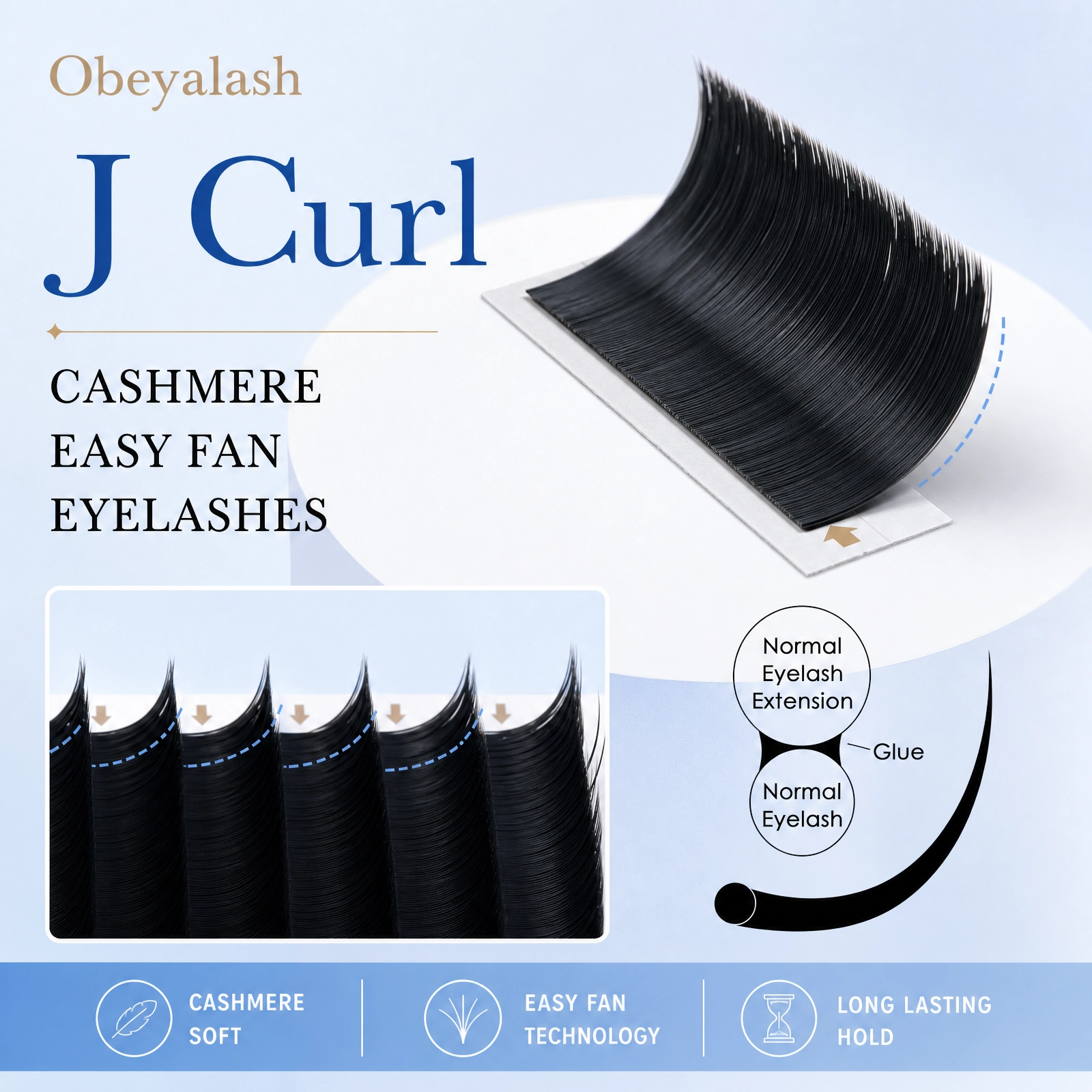 J Curl Easy Fan Lash Extension Wholesale | Lightweight Pre-Made Volume Lashes for Professional Lash Artists & Private Label Brands